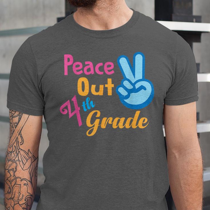 Last Day Of School Peace Out Grade 4 Graduation Kids Unisex Jersey T-Shirt