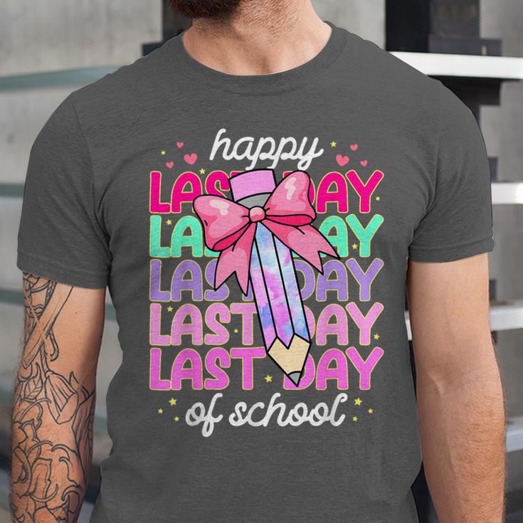 Last Day Of School Shirt Coquette Bow School Graduation Unisex Jersey T-Shirt
