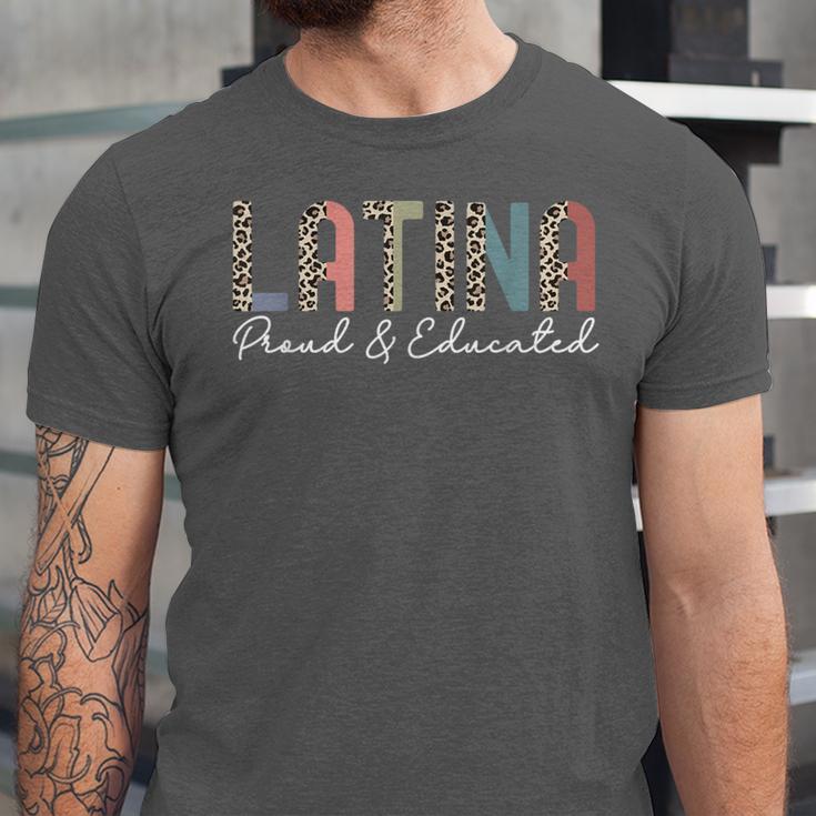 Latina Proud And Educated Powerful Latinas Pride Graduation Unisex Jersey T-Shirt