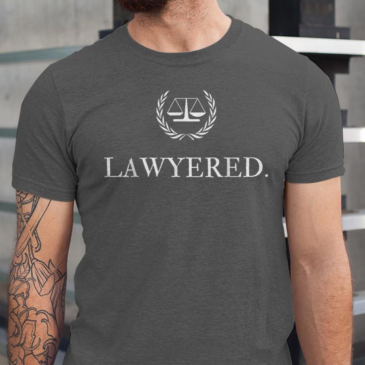 Lawyer Shirt LAWYERED Law Student Graduation Unisex Jersey T-Shirt
