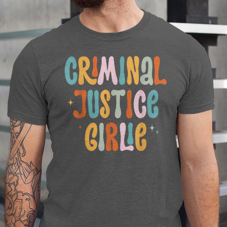 Lawyer True Crime Lover Addict Graduation Apparel Criminal Justice Girlie Major Degree Future Detective Unisex Jersey T-Shirt