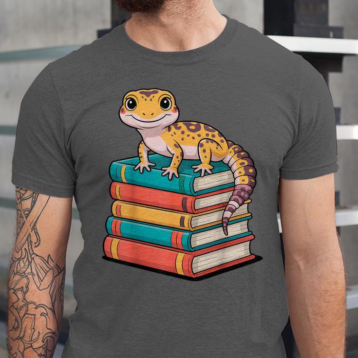 Leopard Gecko Book Lover Reading Unisex Jersey T-Shirt