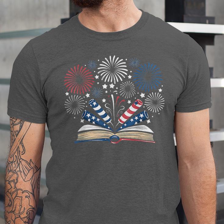 Librarian 4th July Book Lover Bookworm Patriotic Books Unisex Jersey T-Shirt