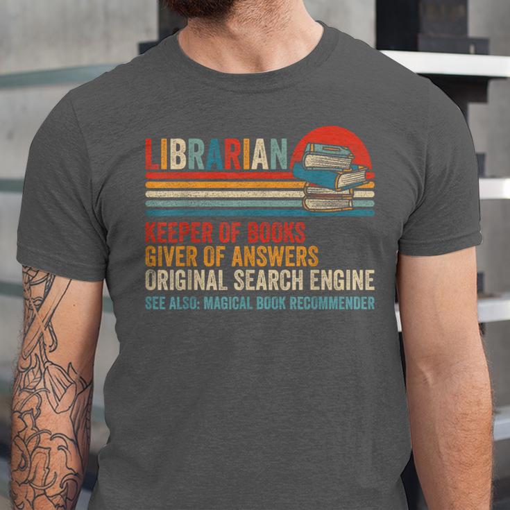 Librarian Definition Book Lover Library Workers Day Unisex Jersey T-Shirt