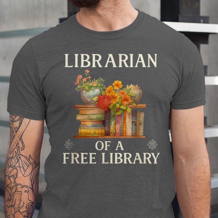 Librarian Of a Free Library Floral Book Lover Unisex Jersey T-Shirt Librarian Of a Free Library Floral Book Lover Unisex Jersey T-Shirt