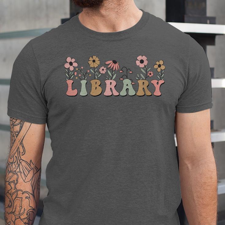 Library Book Lover School Librarian Reading Floral For Women Unisex Jersey T-Shirt Library Book Lover School Librarian Reading Floral For Women Unisex Jersey T-Shirt