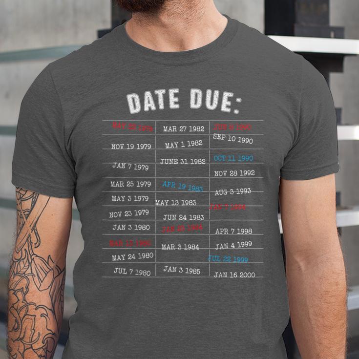 Library Due Date Stamp Card Librarian Book Reading Vintage Unisex Jersey T-Shirt Library Due Date Stamp Card Librarian Book Reading Vintage Unisex Jersey T-Shirt