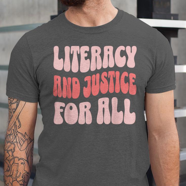 Literacy And Justice For All Book Lover Unisex Jersey T-Shirt Literacy And Justice For All Book Lover Unisex Jersey T-Shirt