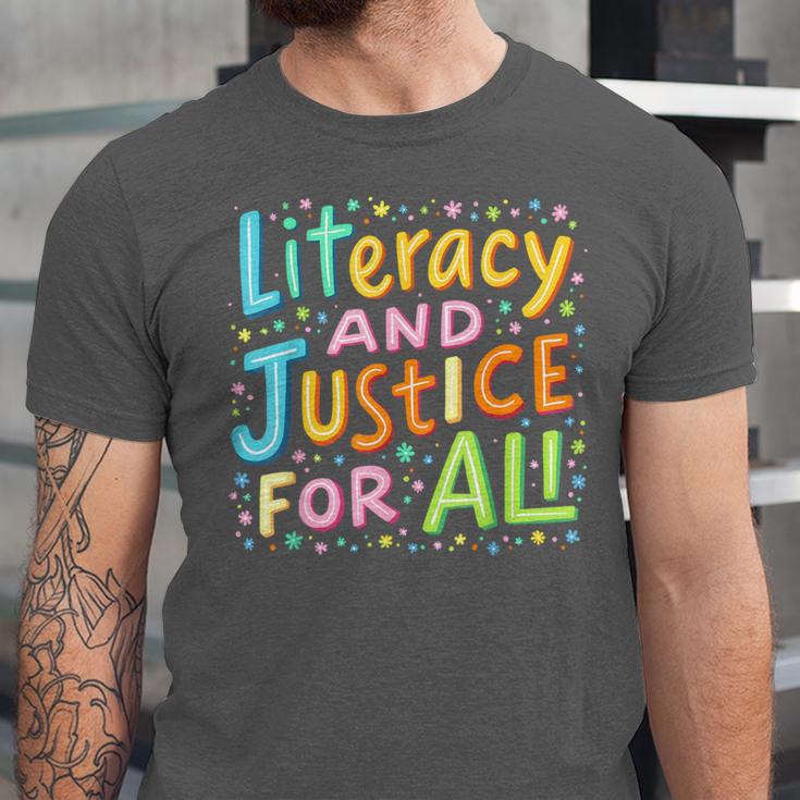 Literacy And Justice For All Protect Banned Books Library Unisex Jersey T-Shirt