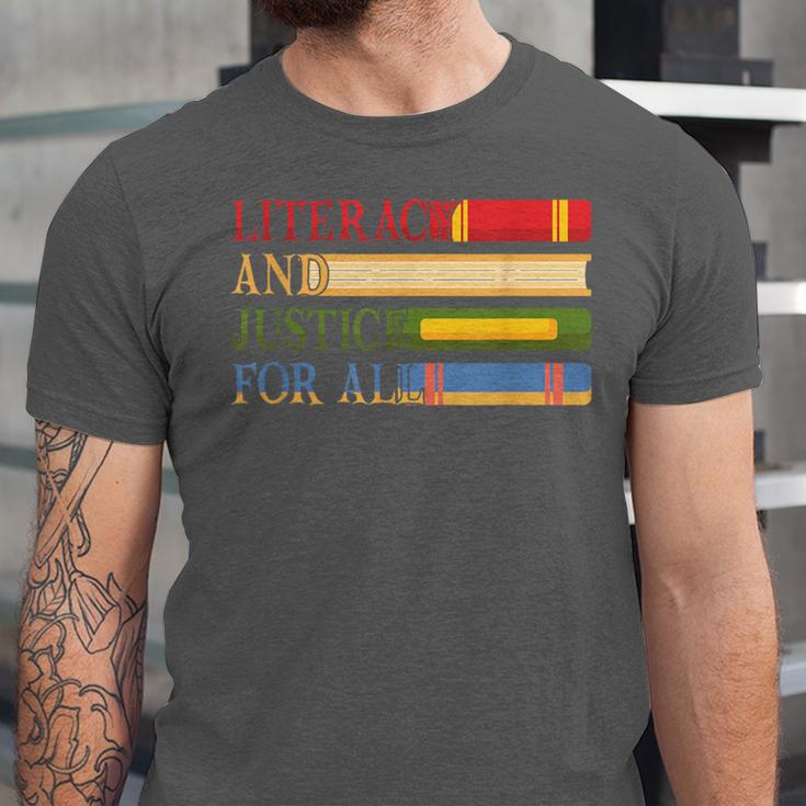 Literacy And Justice For All Reading Book Club Librarian Unisex Jersey T-Shirt Literacy And Justice For All Reading Book Club Librarian Unisex Jersey T-Shirt