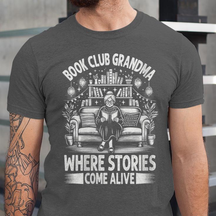 Literary Grandma Reading Club Book Lover Story Enthusiast Unisex Jersey T-Shirt