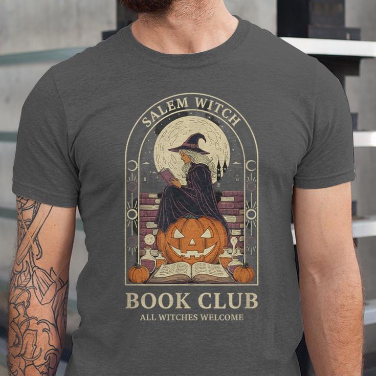 Literary Salem Witch Book Club All Witches Welcome Unisex Jersey T-Shirt Literary Salem Witch Book Club All Witches Welcome Unisex Jersey T-Shirt