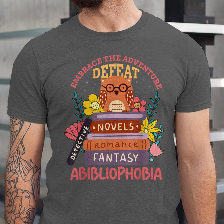 Literature Abibliophobia Book Reader Unisex Jersey T-Shirt