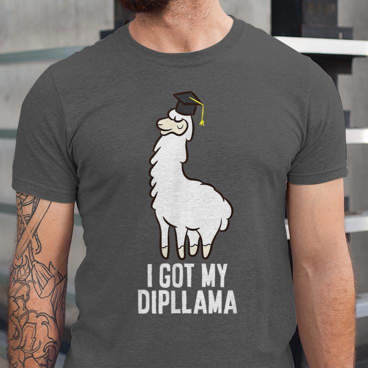 LLama Graduation I Got My Dipllama Cute Llama Unisex Jersey T-Shirt