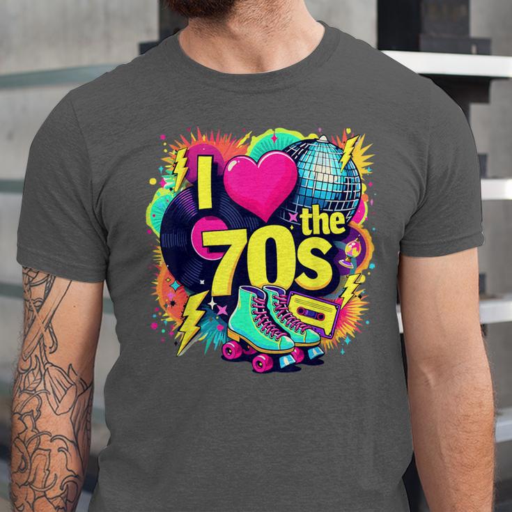 I Love The 70s Retro Cassette Roller Vinyl Nostalgia Vibes Unisex Jersey T-Shirt I Love The 70s Retro Cassette Roller Vinyl Nostalgia Vibes Unisex Jersey T-Shirt