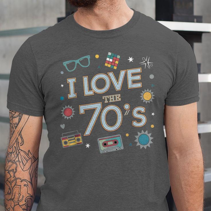 I Love The 70's Retro Nostalgia Unisex Jersey T-Shirt I Love The 70's Retro Nostalgia Unisex Jersey T-Shirt
