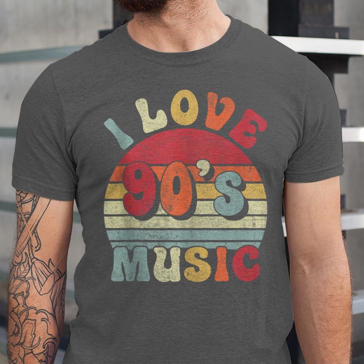 I Love 90's Music Retro Style Nostalgia Cassette 1990s Party Unisex Jersey T-Shirt