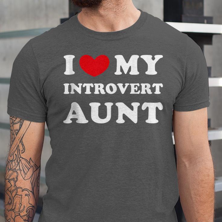 I Love My Introvert Aunt I Heart My Introvert Aunt Unisex Jersey T-Shirt I Love My Introvert Aunt I Heart My Introvert Aunt Unisex Jersey T-Shirt