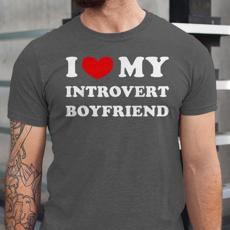 I Love My Introvert Boyfriend I Heart My Introvert BF Unisex Jersey T-Shirt I Love My Introvert Boyfriend I Heart My Introvert BF Unisex Jersey T-Shirt