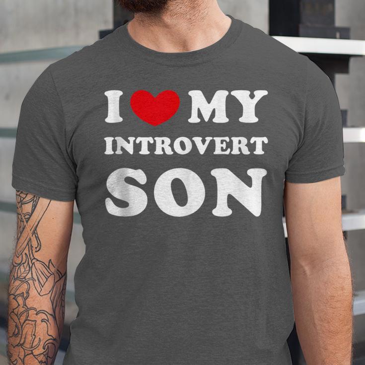 I Love My Introvert Son I Heart My Introvert Son Unisex Jersey T-Shirt