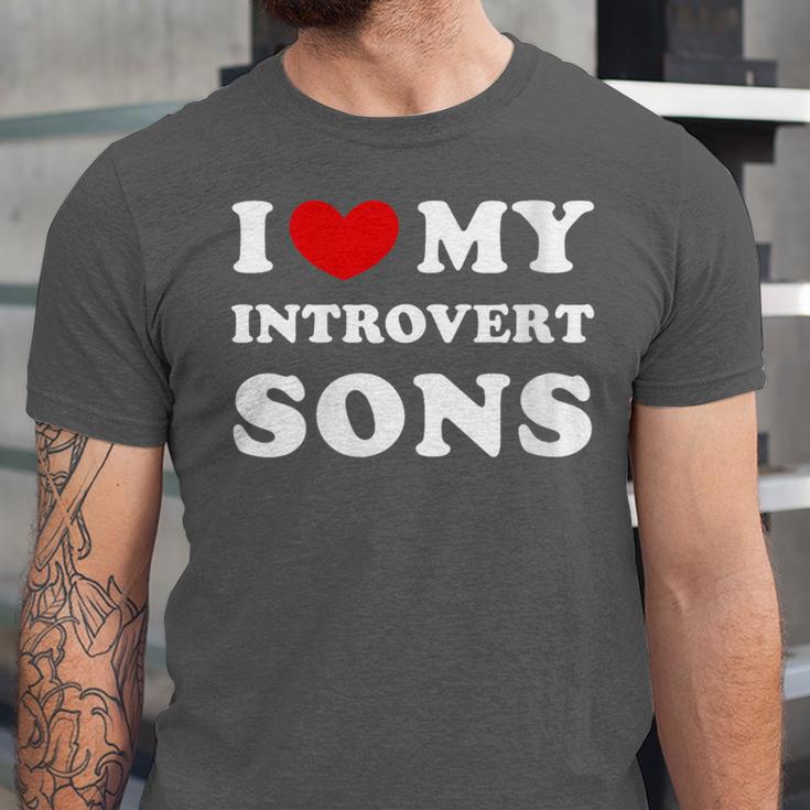 I Love My Introvert Sons I Heart My Introvert Sons Unisex Jersey T-Shirt