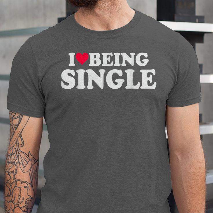 I Love Being Single Red Heart Anxious & Introvert Girl Club Unisex Jersey T-Shirt