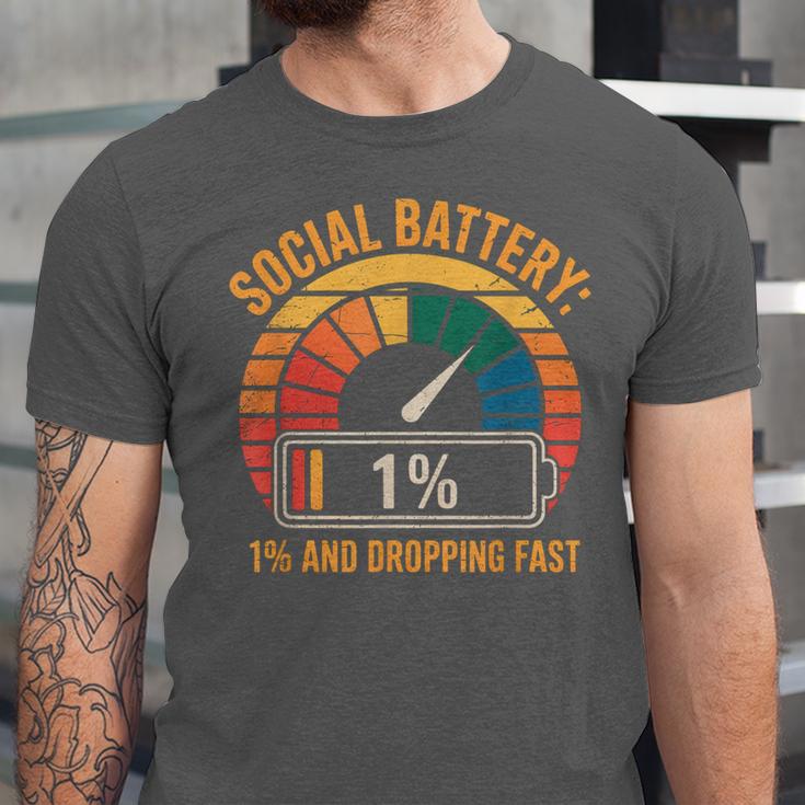 Low Social Battery Introvert Energy Unisex Jersey T-Shirt