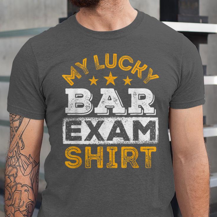 My Lucky Bar Exam Shirt Lawyer Law School Graduation Unisex Jersey T-Shirt
