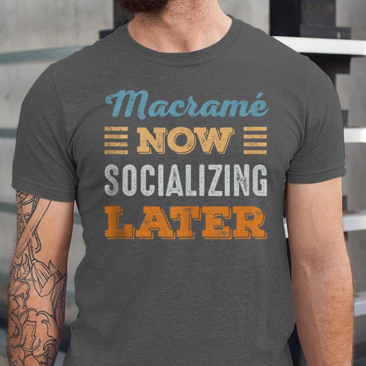 Macramé Now Minimal Socializing Introvert Vintage Unisex Jersey T-Shirt Macramé Now Minimal Socializing Introvert Vintage Unisex Jersey T-Shirt