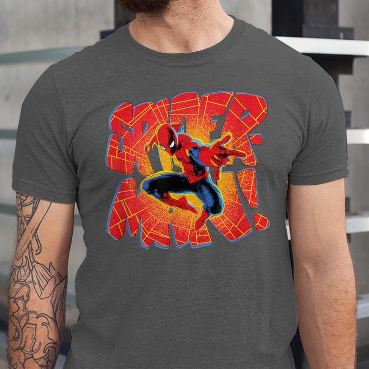 Marvel Spider-Man Peter Parker Comic Book Letter Logo Unisex Jersey T-Shirt