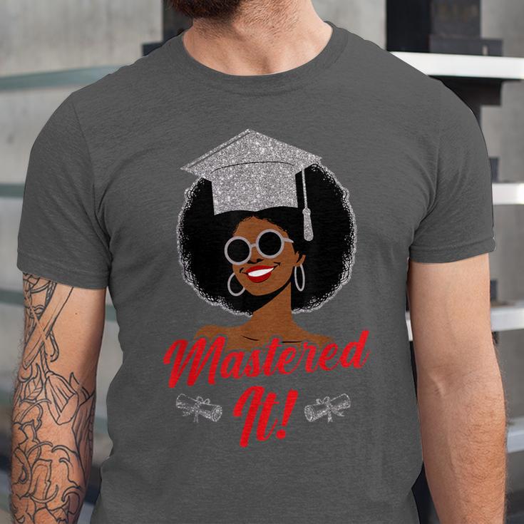 Master Degree Graduation Gifts Black Girl Unisex Jersey T-Shirt