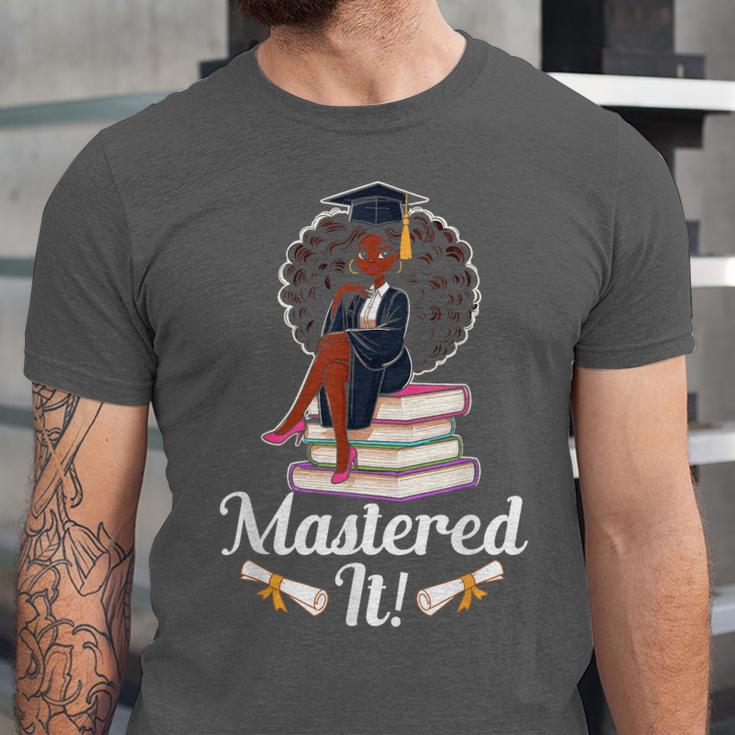 Mastered It Black Girl Masters Degree Graduation Black Queen Unisex Jersey T-Shirt