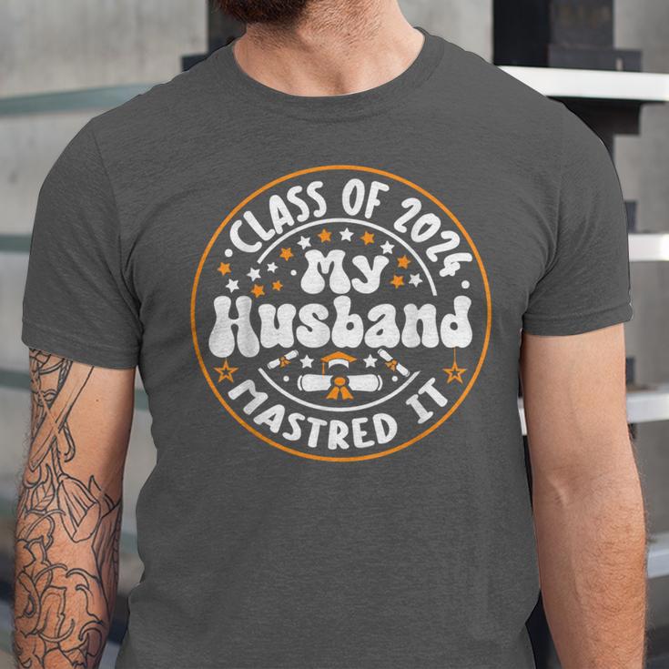 Master's Degree Graduation My Husband Mastered It 2024 Unisex Jersey T-Shirt