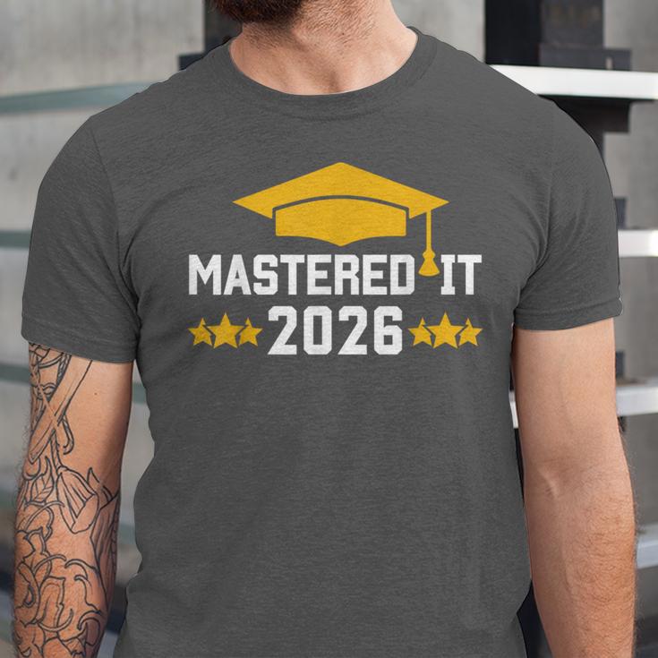 Masters Degree Graduation Mastered It Class Of 2026 Graduate Unisex Jersey T-Shirt