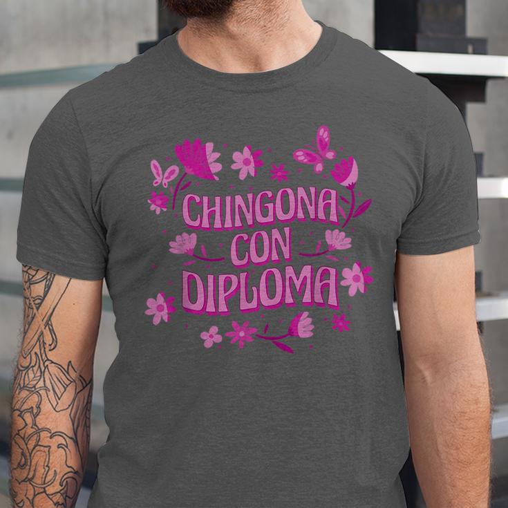 Masters Graduation Educated Latina Chingona Con Diploma Unisex Jersey T-Shirt