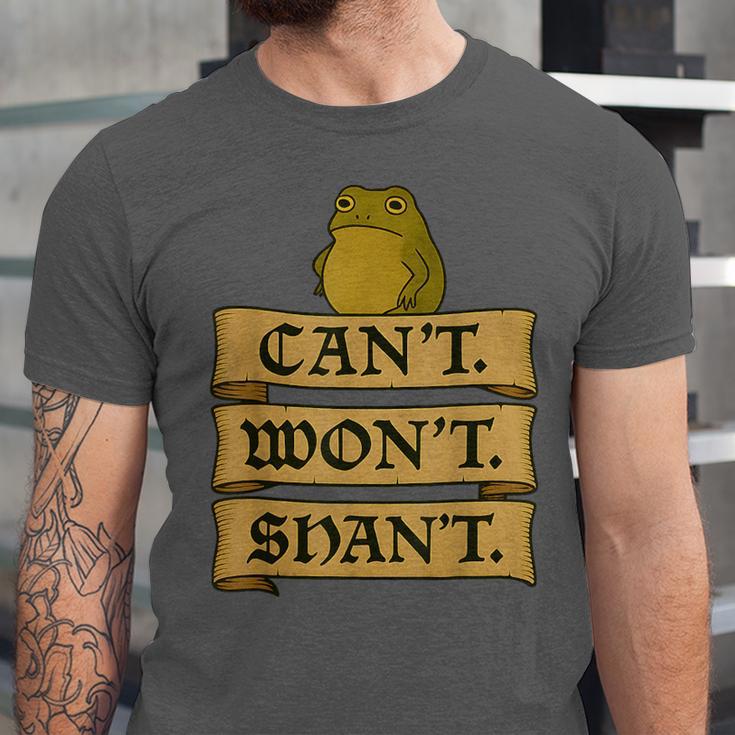 Medieval Frog Meme Sarcastic Introvert Humor Fantasy Unisex Jersey T-Shirt
