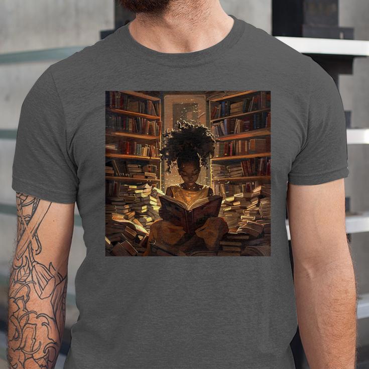 Melanin Afro Women Educated Reading Book History Unisex Jersey T-Shirt