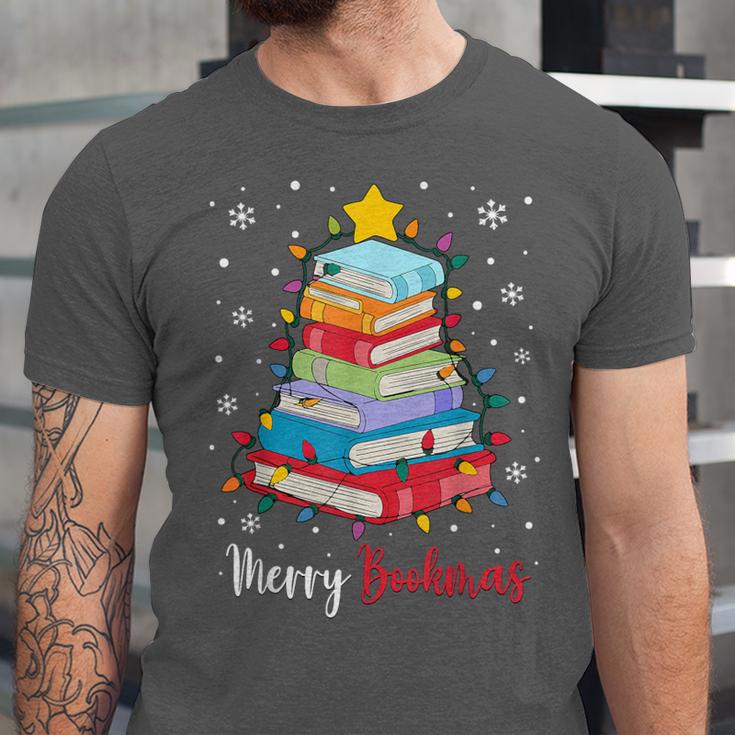 Merry Bookmas Book Christmas Tree Lights Xmas Men Women Kids Unisex Jersey T-Shirt Merry Bookmas Book Christmas Tree Lights Xmas Men Women Kids Unisex Jersey T-Shirt