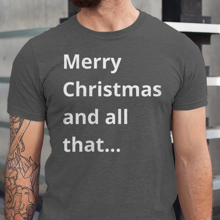 Merry Christmas Sarcastic Phrase For Introvert People Unisex Jersey T-Shirt