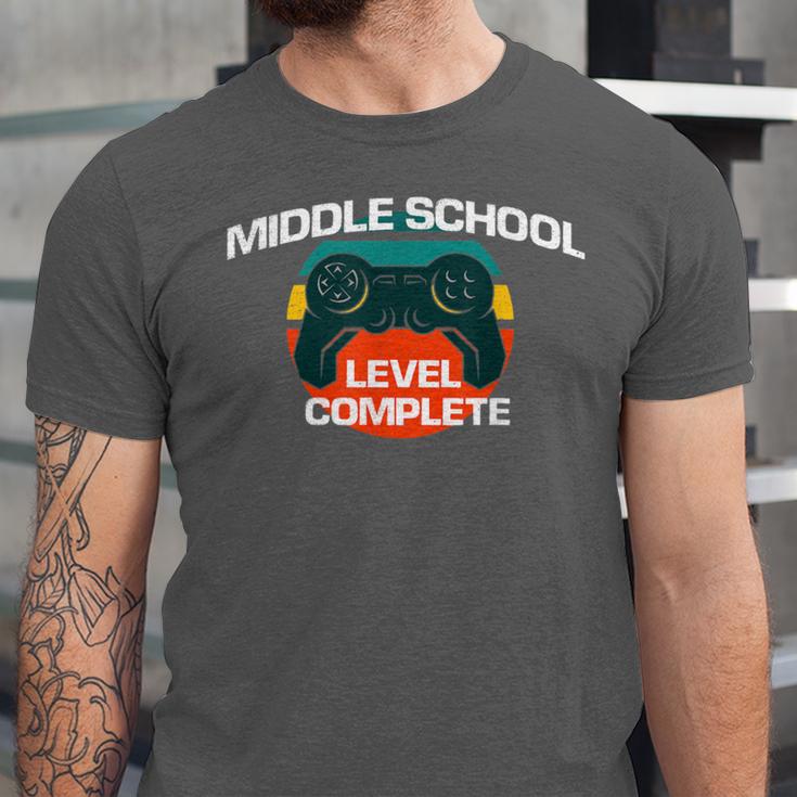 Middle School Graduation Gaming Vintage Level Complete Unisex Jersey T-Shirt
