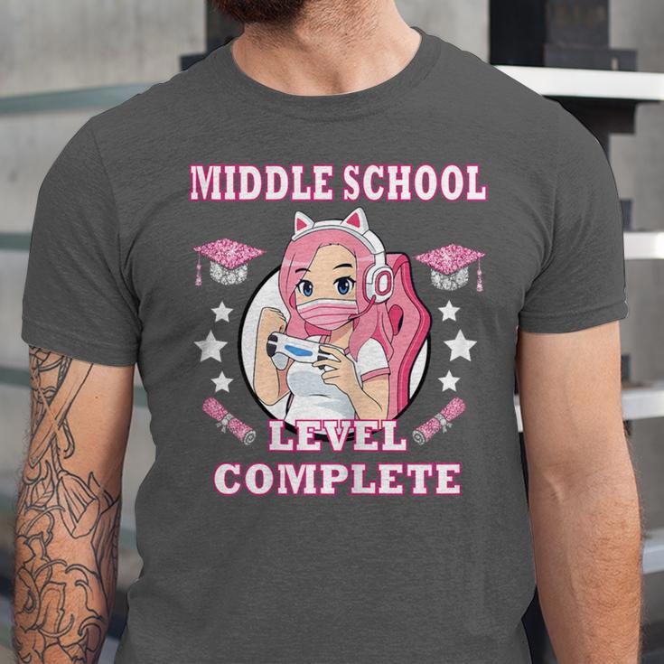 Middle School Level Complete Gaming Graduation Anime Girl Unisex Jersey T-Shirt