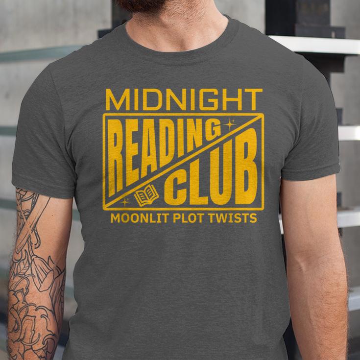 Midnight Reading Club Night Owl Book Readers Unisex Jersey T-Shirt Midnight Reading Club Night Owl Book Readers Unisex Jersey T-Shirt