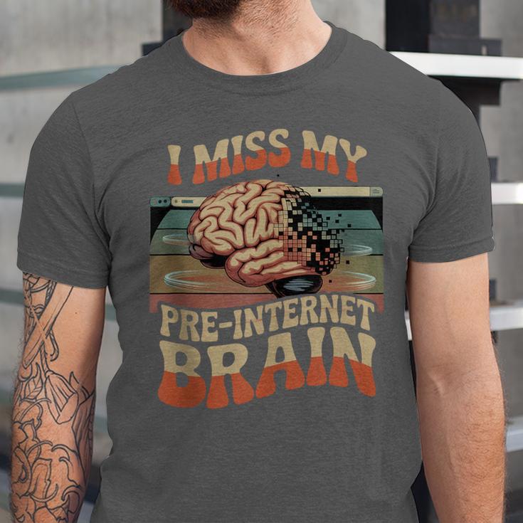 I Miss My Pre-Internet Brain Digital Nostalgia Retro Unisex Jersey T-Shirt