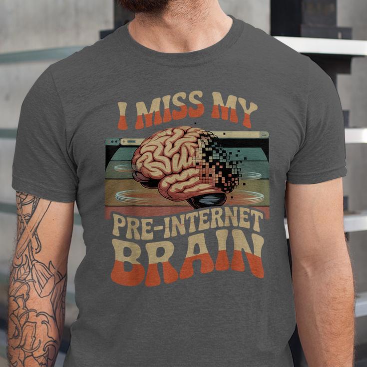 I Miss My Pre-Internet Brain Digital Nostalgia Retro Unisex Jersey T-Shirt