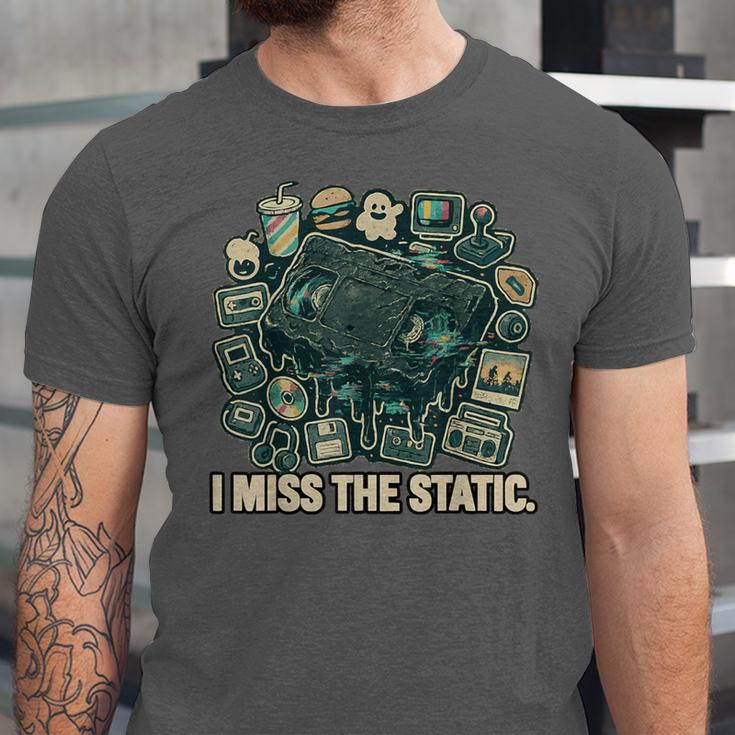 I Miss The Static Retro VHS Nostalgia Art Unisex Jersey T-Shirt