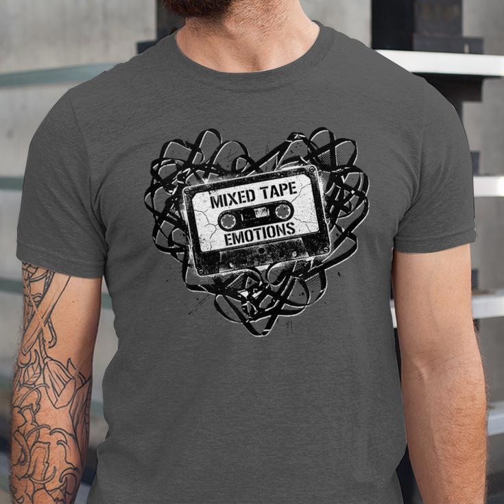 Mixed Tape Emotions Music Lover Nostalgia Quote Unisex Jersey T-Shirt