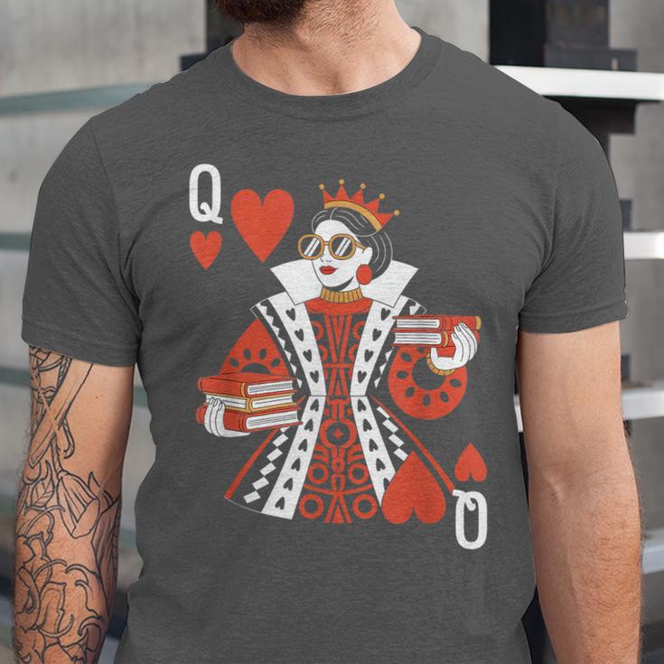 Modern Queen Of Hearts Book Lover Reading Novels Romantasy Unisex Jersey T-Shirt Modern Queen Of Hearts Book Lover Reading Novels Romantasy Unisex Jersey T-Shirt