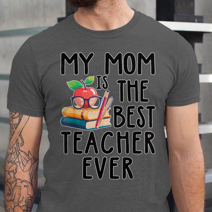 My Mom Is The Best Teacher Ever Apple Books School Mother Unisex Jersey T-Shirt My Mom Is The Best Teacher Ever Apple Books School Mother Unisex Jersey T-Shirt
