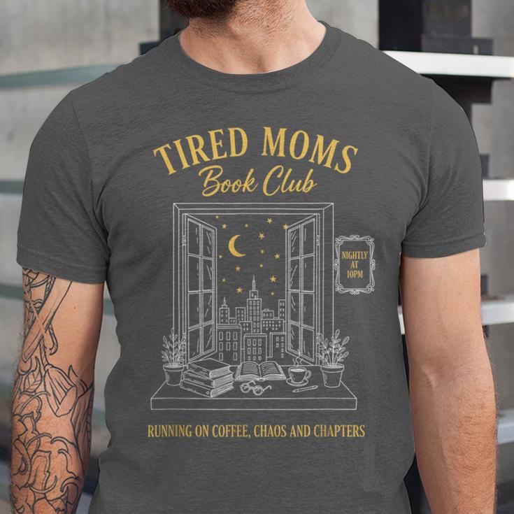 Mom Book Club Tired Moms Book Club Running On Coffee Cha0 Unisex Jersey T-Shirt Mom Book Club Tired Moms Book Club Running On Coffee Cha0 Unisex Jersey T-Shirt