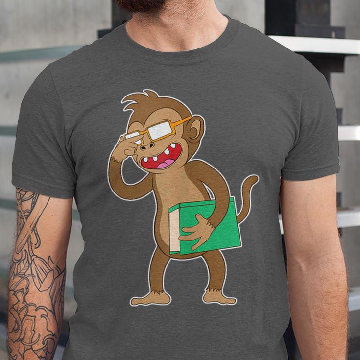 Monkey With a Book Unisex Jersey T-Shirt